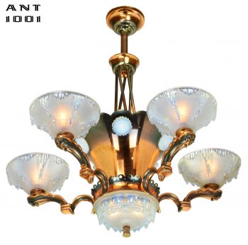 French Art Deco Petitot Chandelier (ANT-1001)