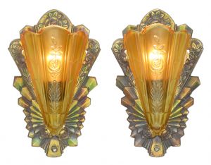 Pair of Lovely Art Deco Polychrome Sconces c1933 (ANT-1118)