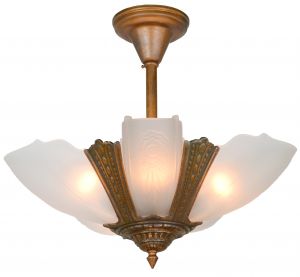 American Art Deco 5-Light Chandelier by Puritan (ANT-1261)