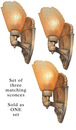 American Set of Three Edwardian Design Fancy Sconces (ANT-1375)