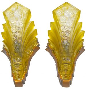Fine Consolidated Lamp & Glass Co. Martele Pair of Sconces (ANT-1377)