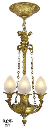 Circa 1920s French Bijou Neo Rococo Chandelier Petite Pendant Light (ANT-271)