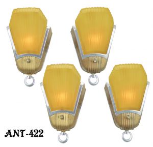 Set of FOUR Art Deco Streamline Sconces by Mid-West Mnf (ANT-422)