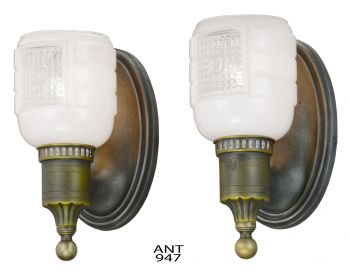 American Pair of Art Deco Streamline Design Sconces (ANT-947)