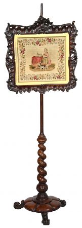 Antique Victorian Fire Screen ca.1840 (ANT-SF110)