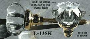 Lead Crystal Octagonal Cut Glass Door Knob (L-135K)